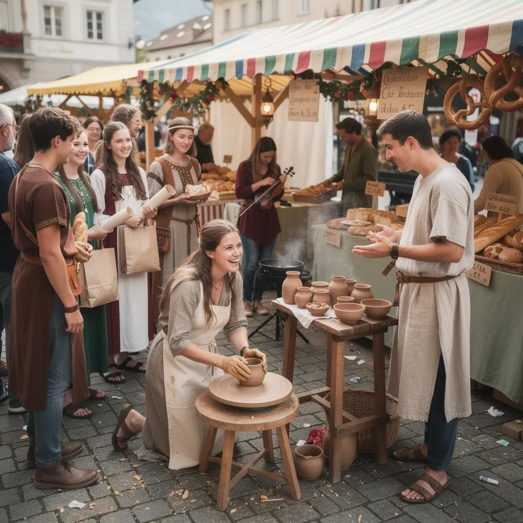 Eine Gruppe von Studenten beobachtet eine Demonstration zur Analyse antiker Artefakte.